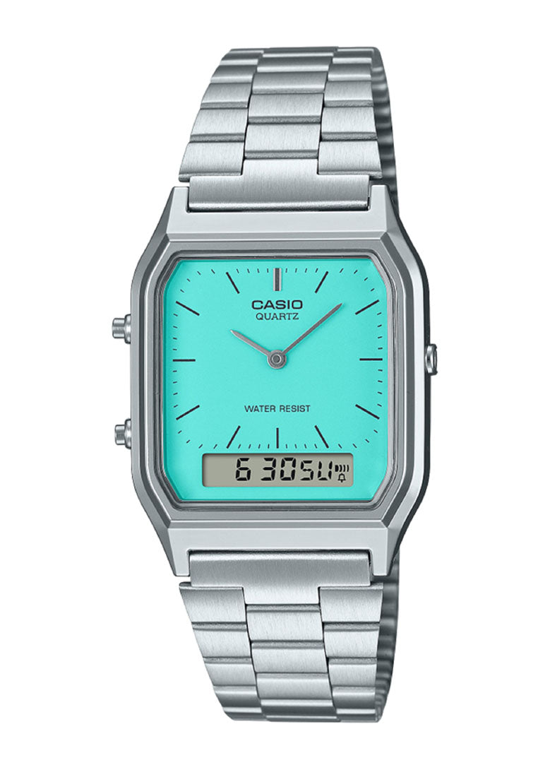 Casio AQ-230A-2A2MQYDF Digital Analog Stainless Steel Strap Watch-Watch Portal Philippines