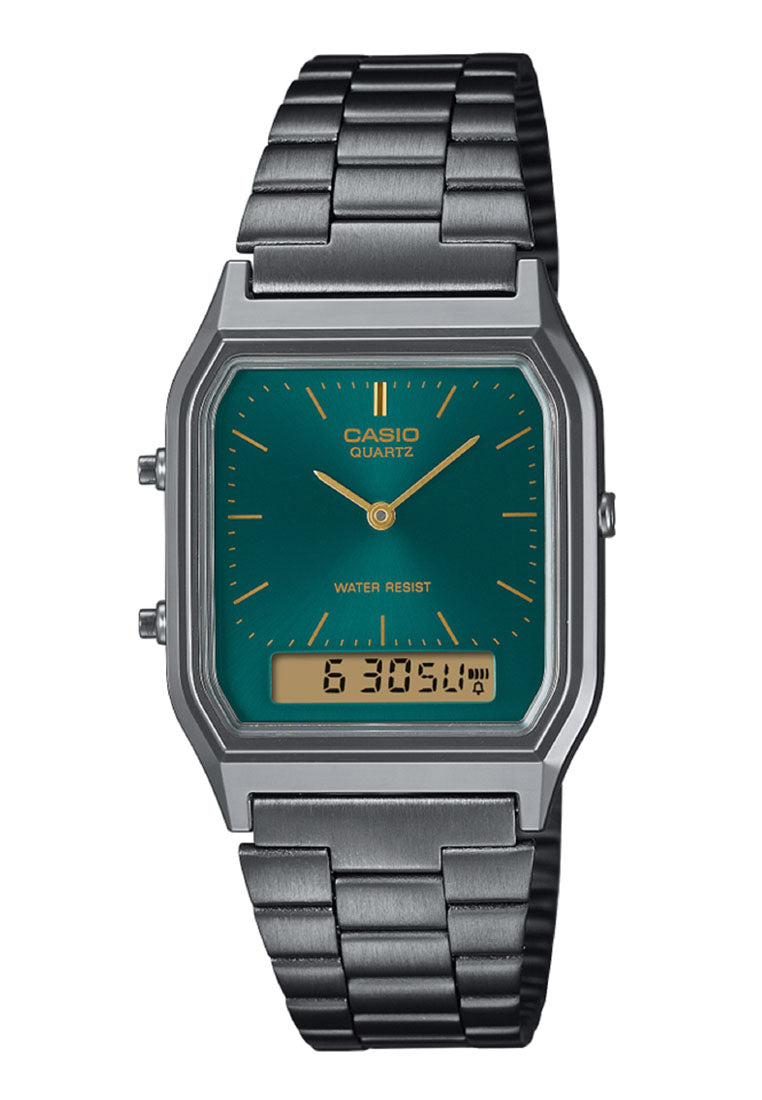 Casio AQ-230EGG-3ADF Stainless Steel Strap Digital Analog Watch-Watch Portal Philippines