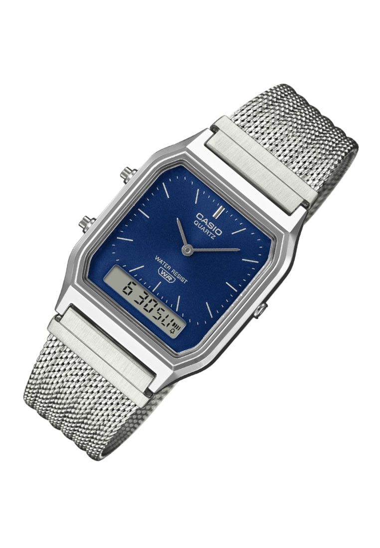 Casio AQ-230EM-2ADF Digital Analog Stainless Steel Strap Watch-Watch Portal Philippines
