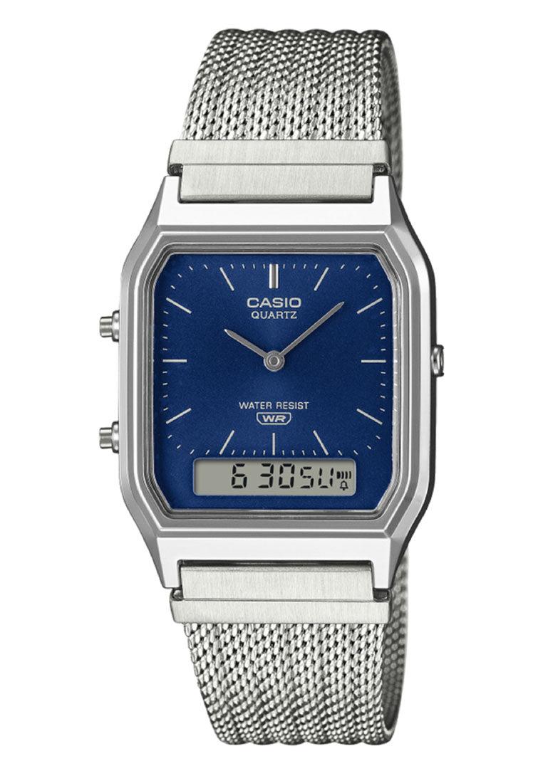 Casio AQ-230EM-2ADF Digital Analog Stainless Steel Strap Watch-Watch Portal Philippines