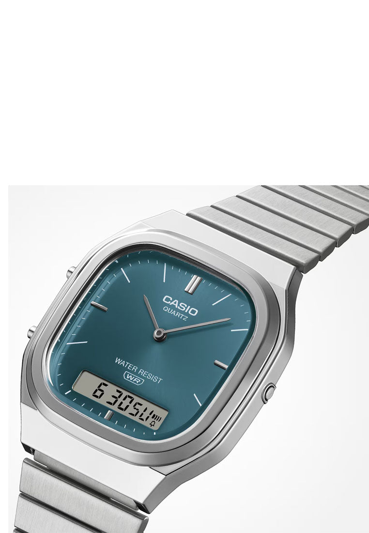 Casio AQ-240E-3A Digital Analog Stainless Steel Strap Watch-Watch Portal Philippines