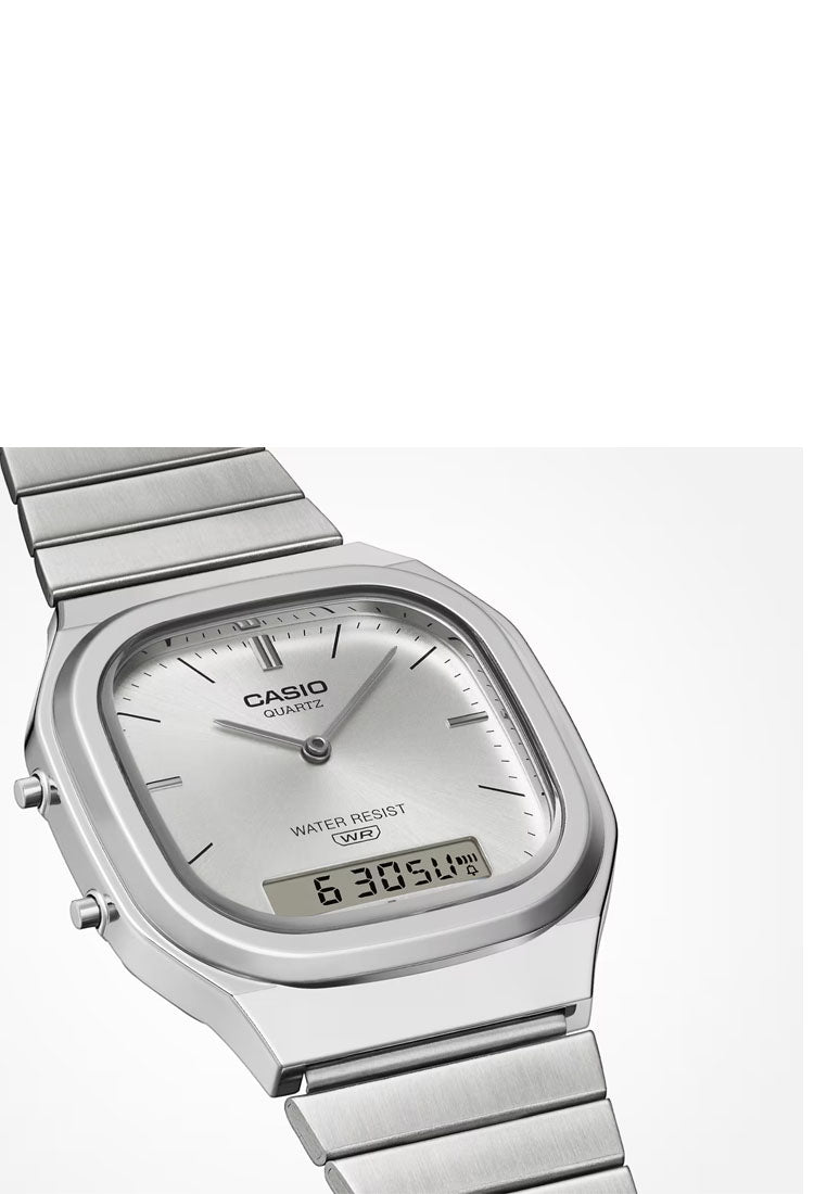 Casio AQ-240E-7A Digital Analog Stainless Steel Strap Watch-Watch Portal Philippines