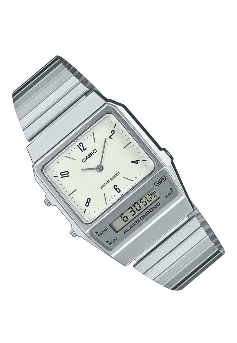 Casio AQ-800E-7A2 Digital Analog Stainless Steel Strap Watch For Men-Watch Portal Philippines