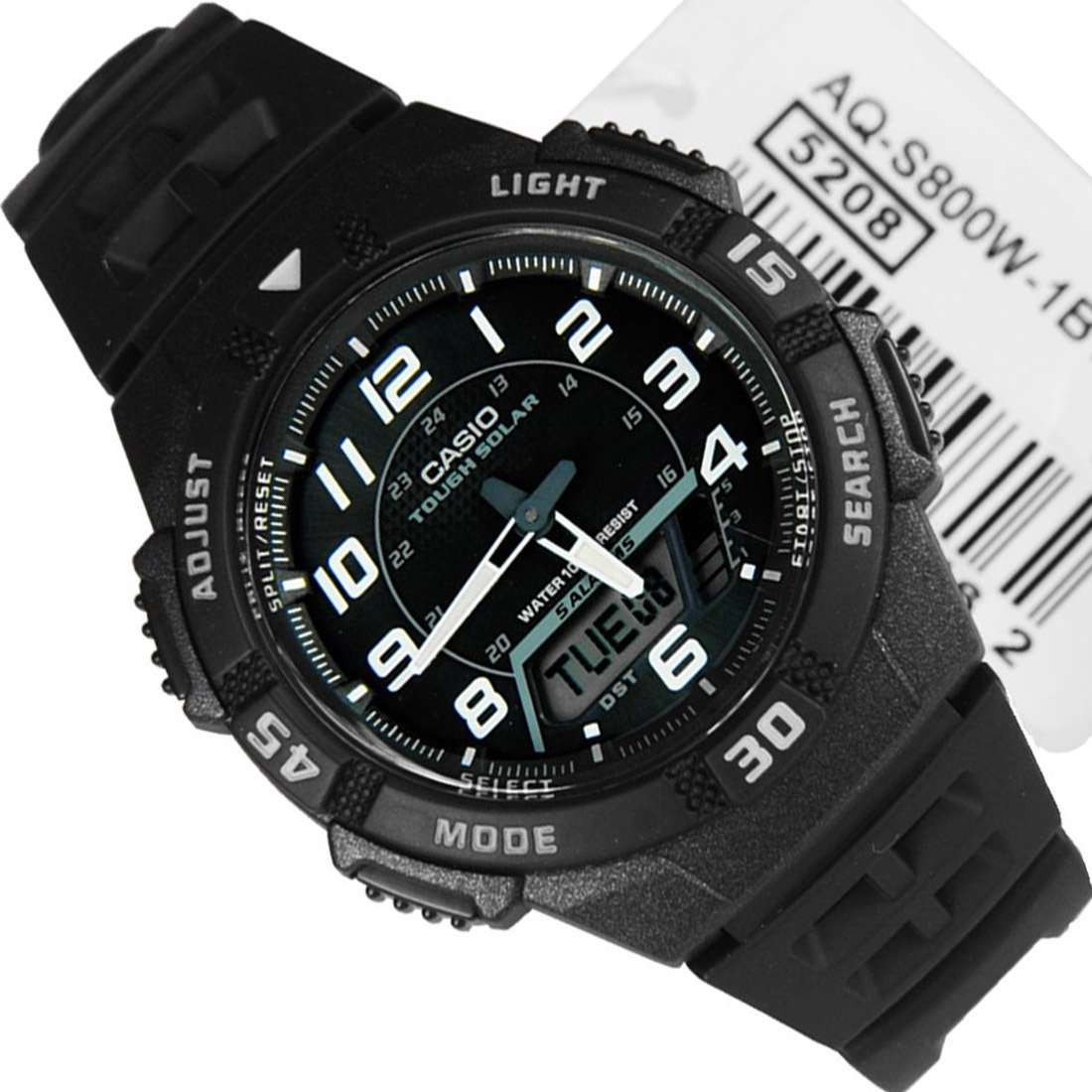 Casio AQ-S800W-1B Black Solar Powered Watch for Men-Watch Portal Philippines