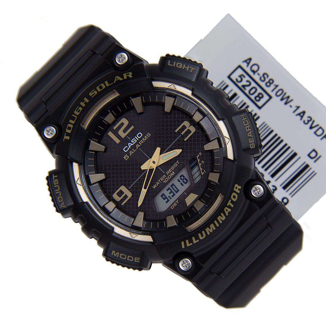 Casio AQ-S810W-1A3 Black Solar Powered Watch for Men-Watch Portal Philippines