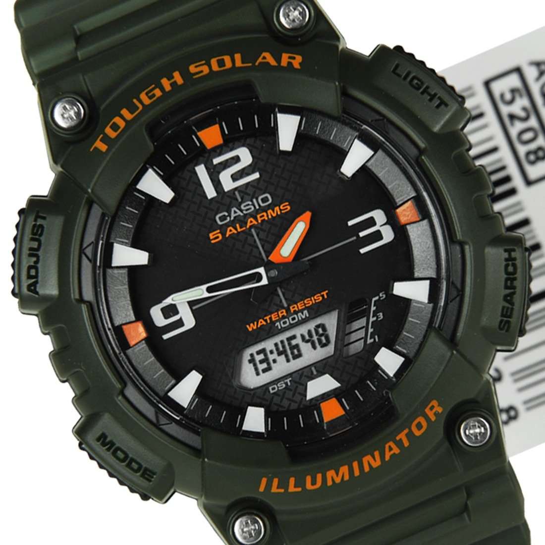 Casio AQ-S810W-3A Army Green Solar Powered Watch for Men-Watch Portal Philippines