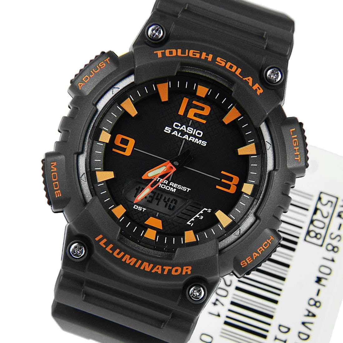 Casio AQ-S810W-8A Black Solar Powered Watch for Men-Watch Portal Philippines