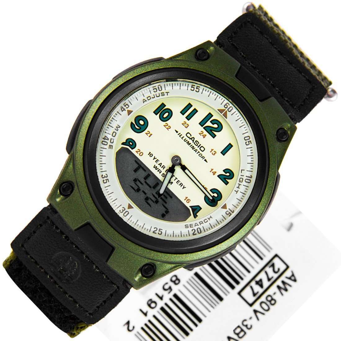 Casio AW-80V-3BVDF Green Nylon Watch For Men and Women-Watch Portal Philippines