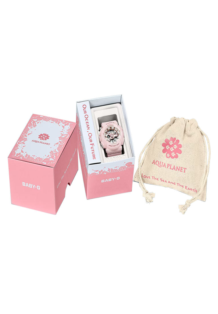 Casio Baby-g BA-110AQ-4A "Aqua Planet" Digital Analog Rubber Strap Watch For Women-Watch Portal Philippines