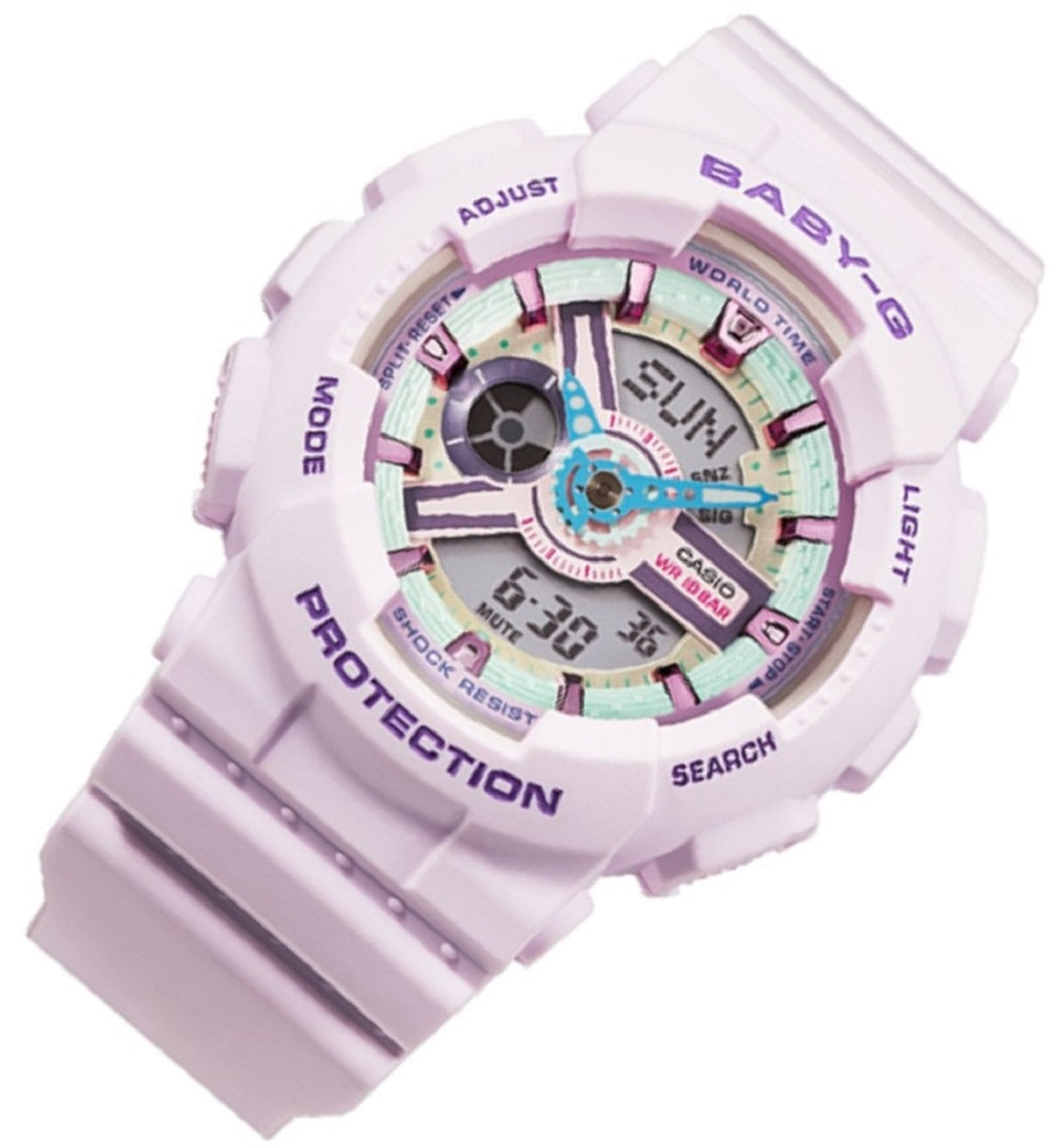 Casio Baby-g BA-110XPM-6A Digital Analog Rubber Strap Watch For Women-Watch Portal Philippines