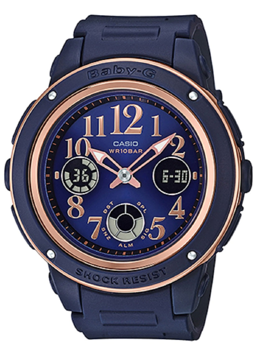 Casio Baby-g BGA-150PG-2B2 Digital Analog Rubber Strap Watch For Women-Watch Portal Philippines