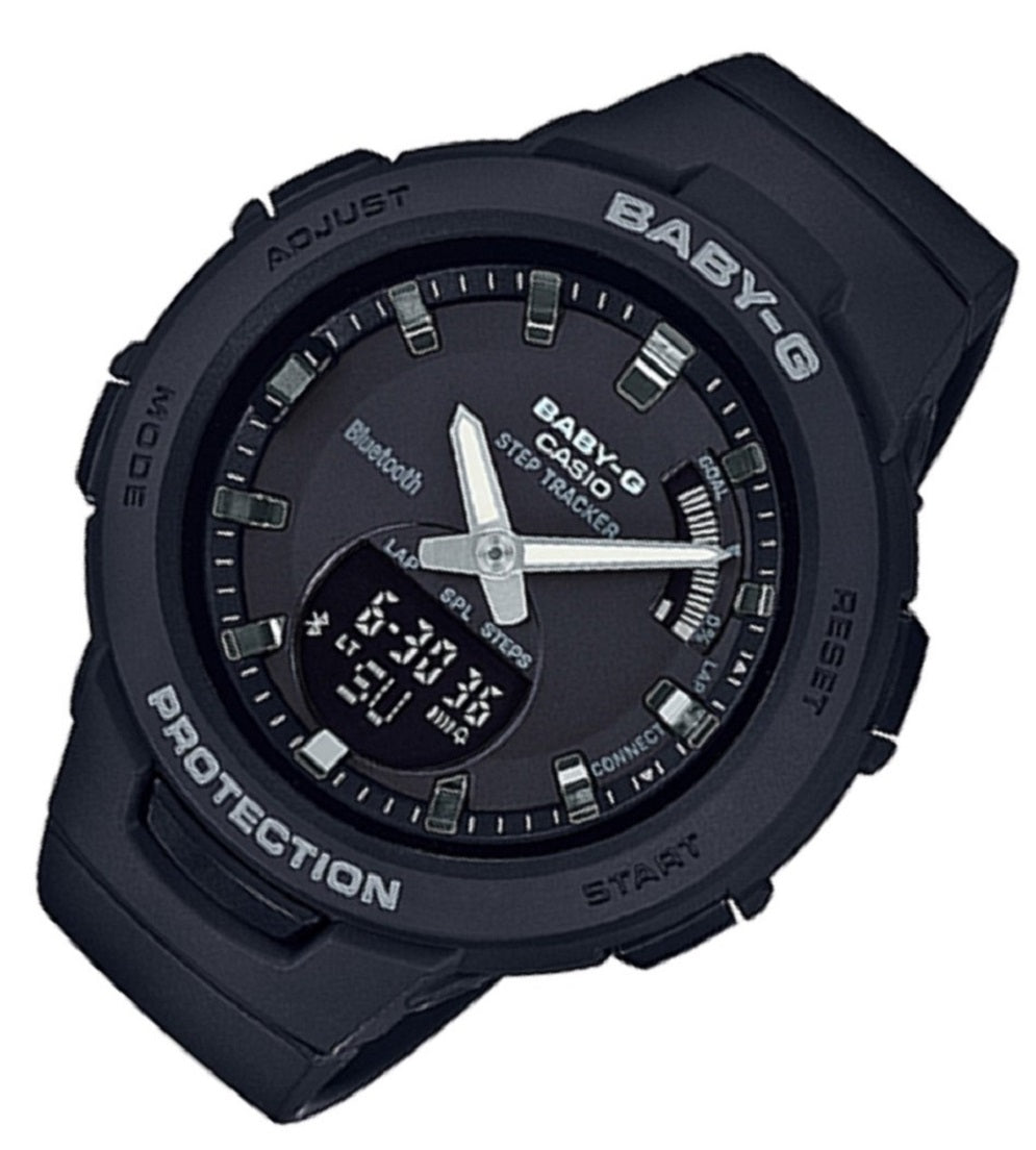 Casio Baby-g BSA-B100-1A Bluetooth Digital Analog Rubber Strap Watch For Women-Watch Portal Philippines