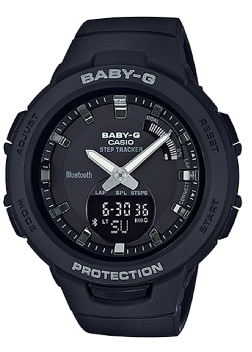 Casio Baby-g BSA-B100-1A Bluetooth Digital Analog Rubber Strap Watch For Women-Watch Portal Philippines