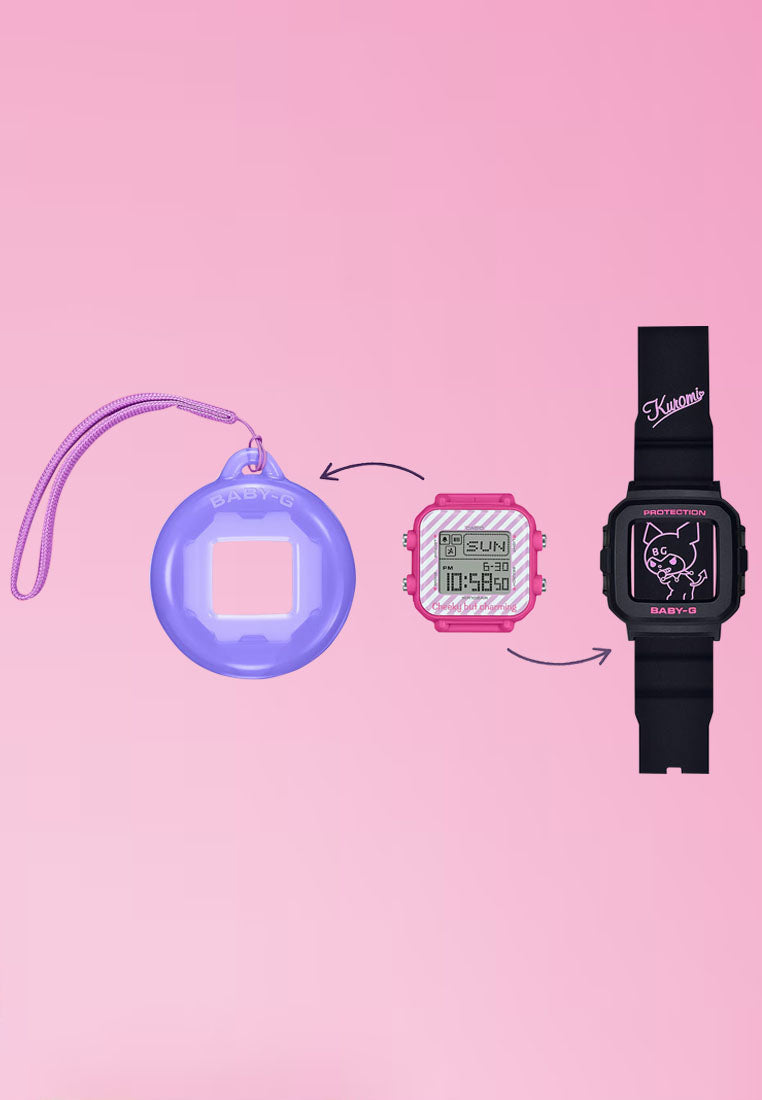 Casio Baby-g PLUS BGD-10KKM-1DR Kuromi Digital Rubber Band Watch For Women-Watch Portal Philippines