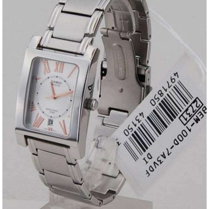 Casio BEM-100D-7A3VDF Silver Stainless Watch for Men and Women-Watch Portal Philippines