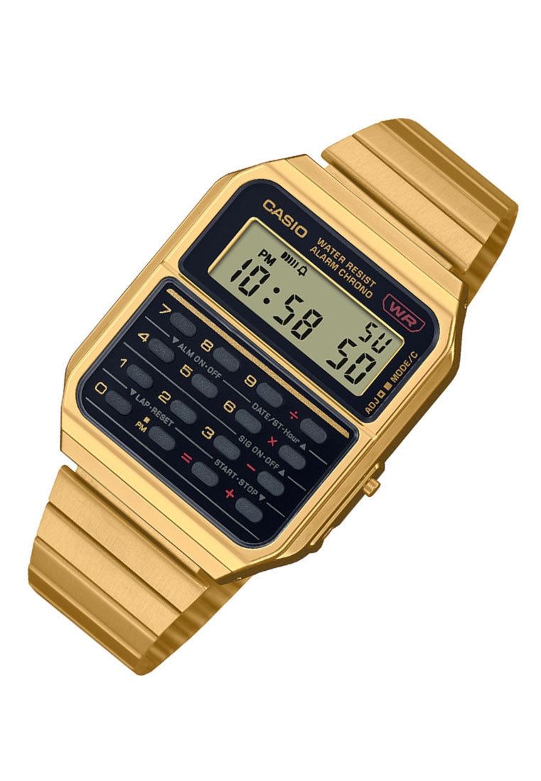 Casio CA-500WEG-1A Digital Calculator Stainless Steel Strap Watch-Watch Portal Philippines