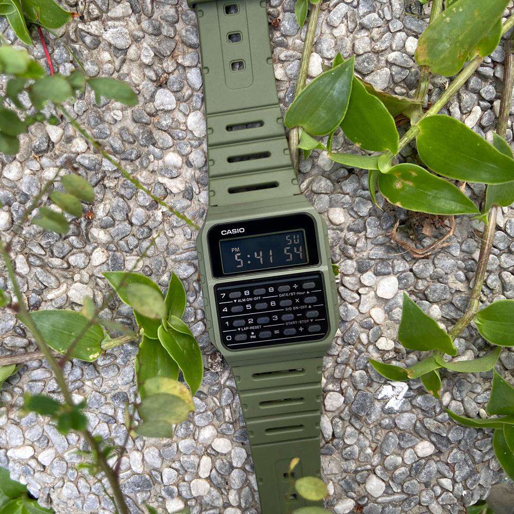 Casio CA-53WF-3B Army Green Calculator Resin Watch for Men and Women-Watch Portal Philippines