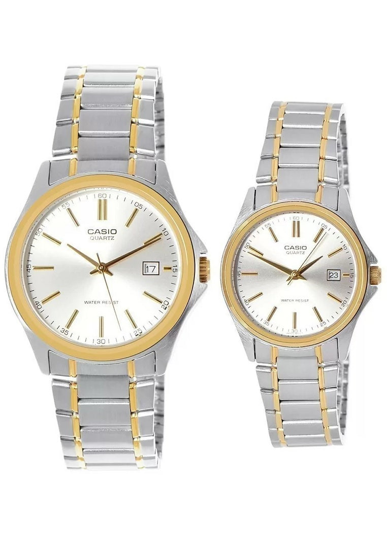 Casio Couple Watch COUPLE-1183G-7ADF Analog Stainless Steel Strap Watch-Watch Portal Philippines
