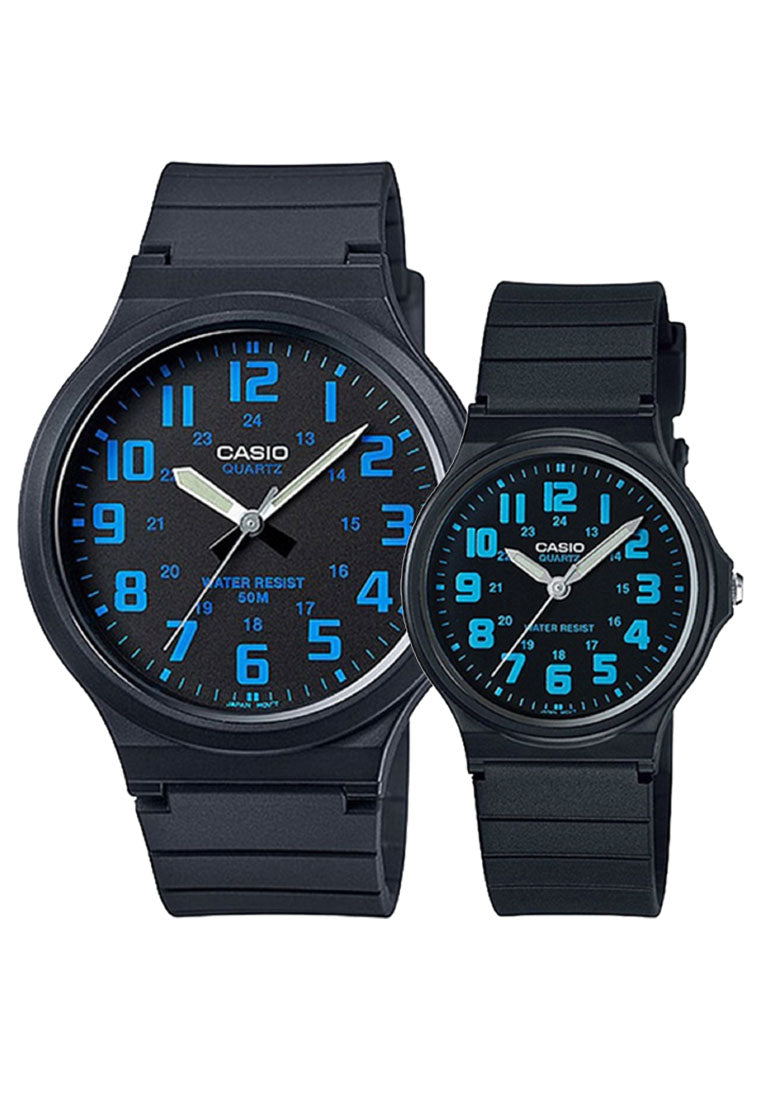 Casio Couple Watch COUPLE-MQ71-MW240-2B Analog Rubber Strap Watch-Watch Portal Philippines
