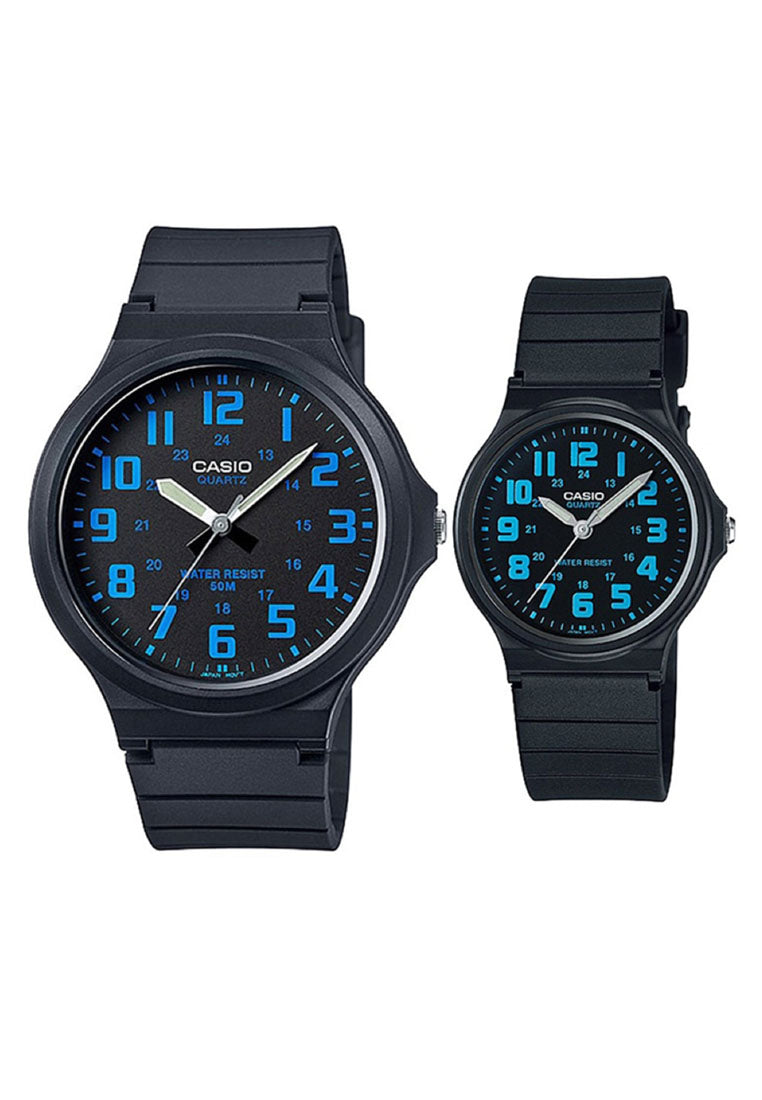 Casio Couple Watch COUPLE-MQ71-MW240-2B Analog Rubber Strap Watch-Watch Portal Philippines