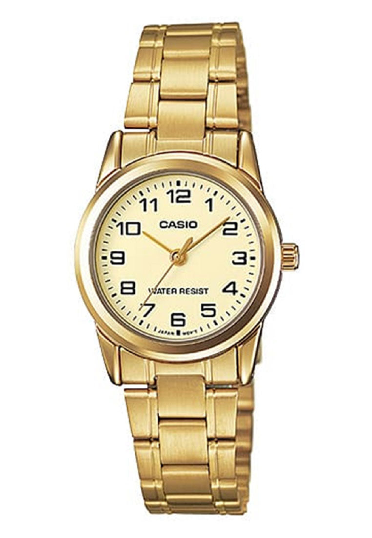 Casio Couple Watch COUPLE-V001G-9B Analog Stainless Steel Strap Watch-Watch Portal Philippines