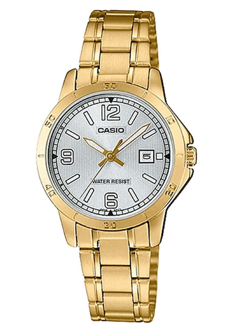 Casio Couple Watch COUPLE-V004G-7B2 Analog Stainless Steel Strap Watch-Watch Portal Philippines