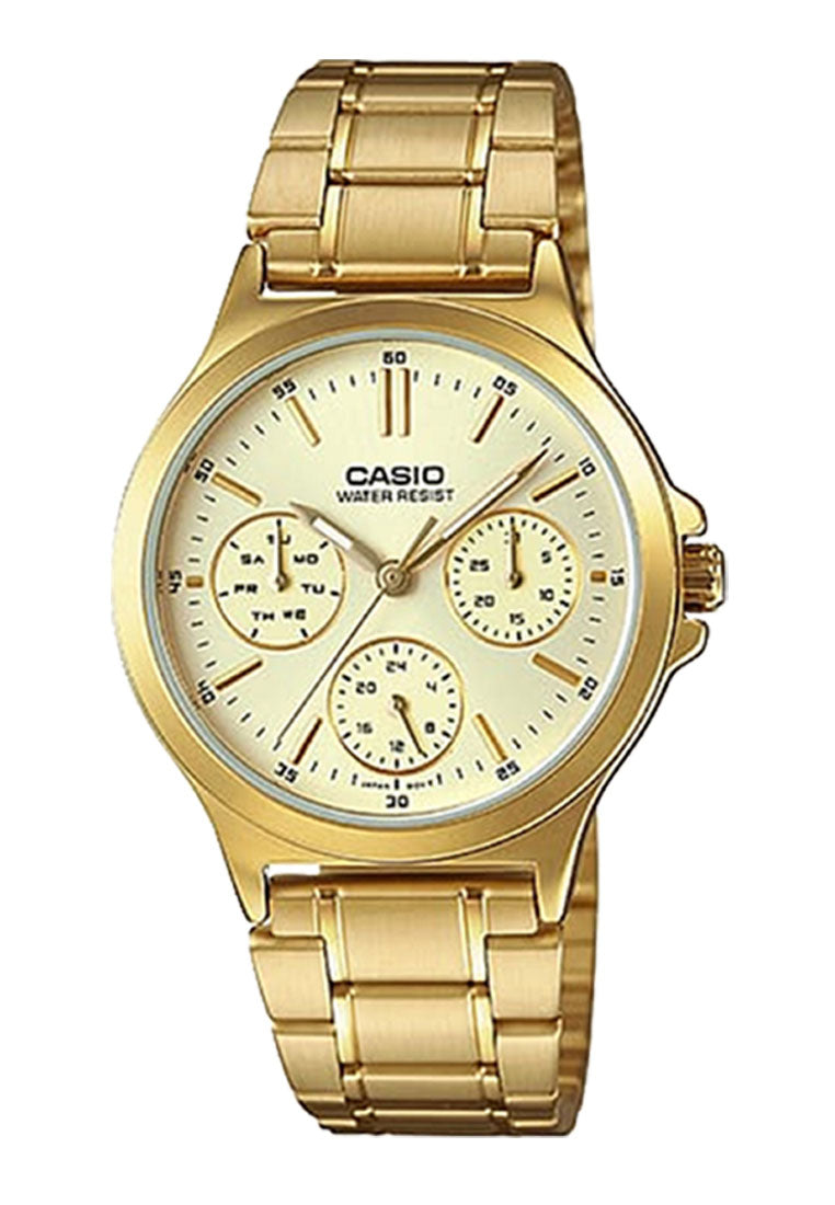 Casio Couple Watch COUPLE-V300G-9A Analog Stainless Steel Strap Watch-Watch Portal Philippines