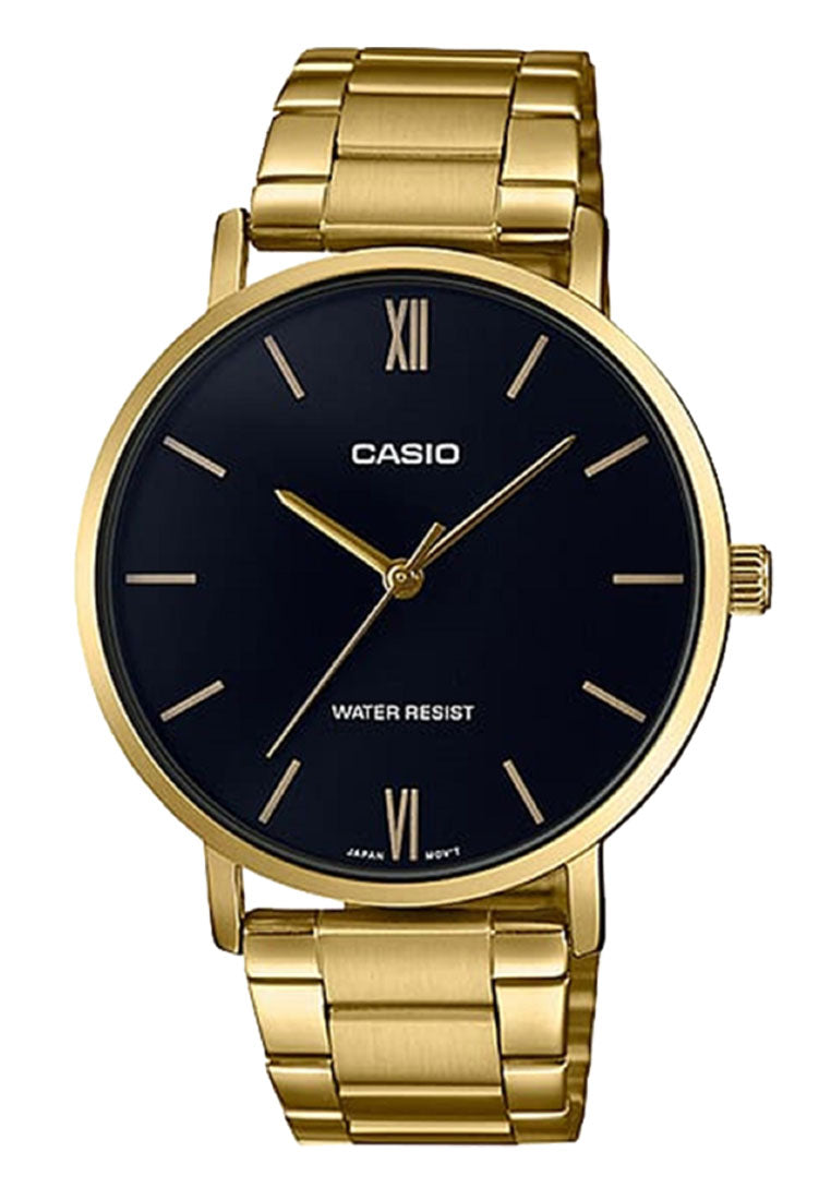 Casio Couple Watch COUPLE-VT01G-1B Analog Stainless Steel Strap Watch-Watch Portal Philippines