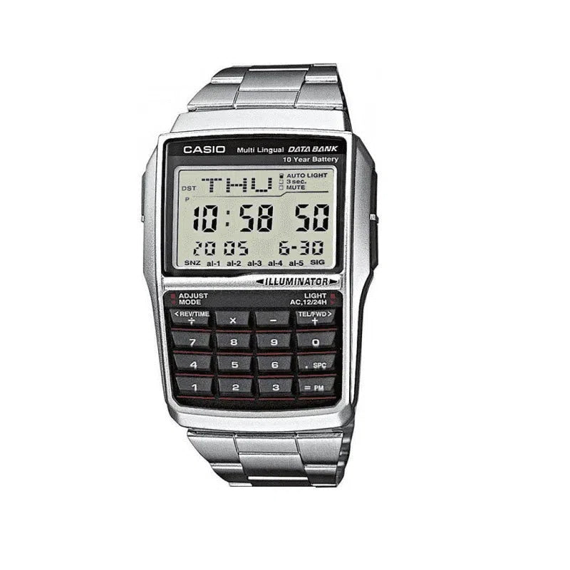 Casio DBC-32D-1A Silver Stainless Calculator Watch for Men and Women-Watch Portal Philippines