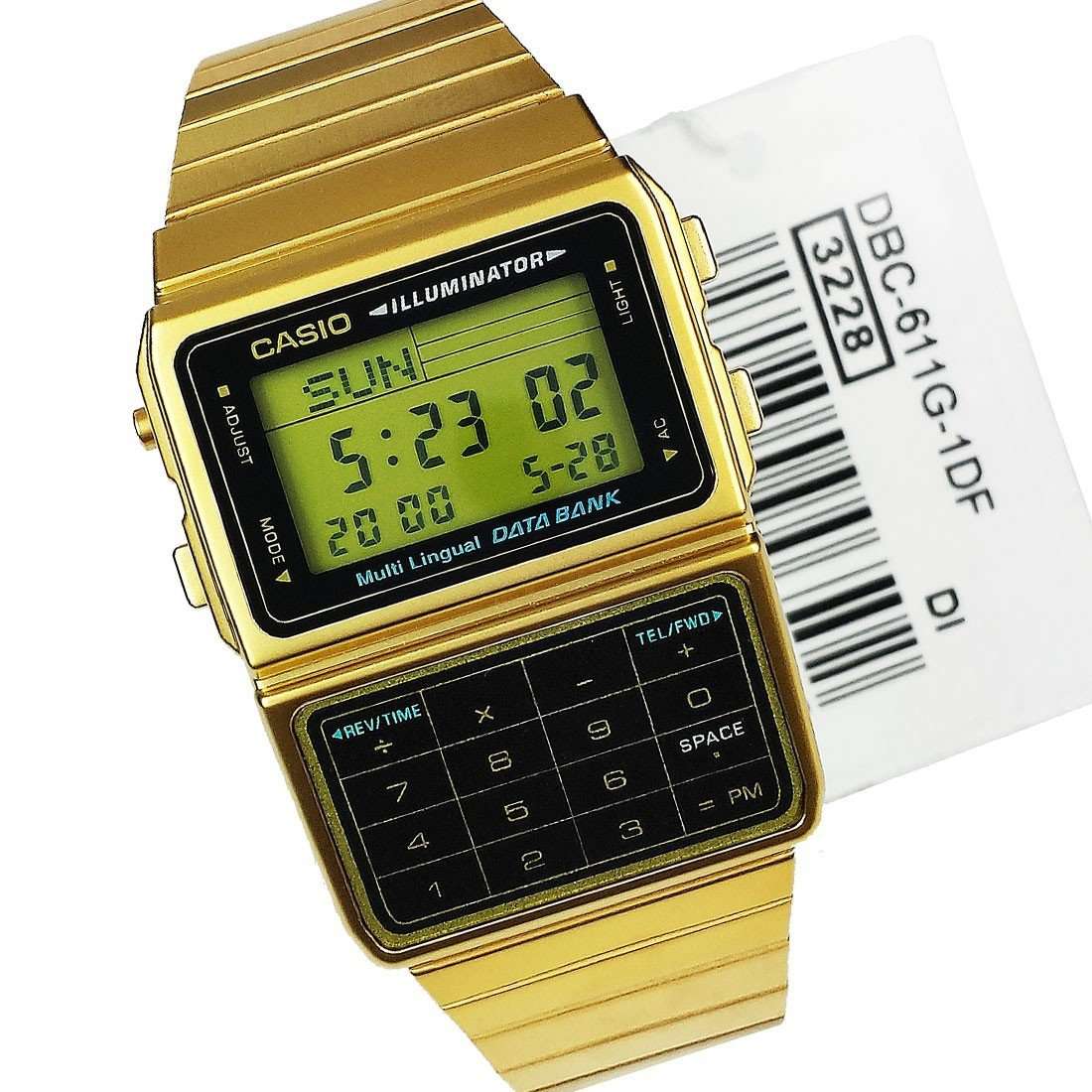 Casio DBC-611G-1DF Gold Plated Calculator Watch For Men and Women-Watch Portal Philippines