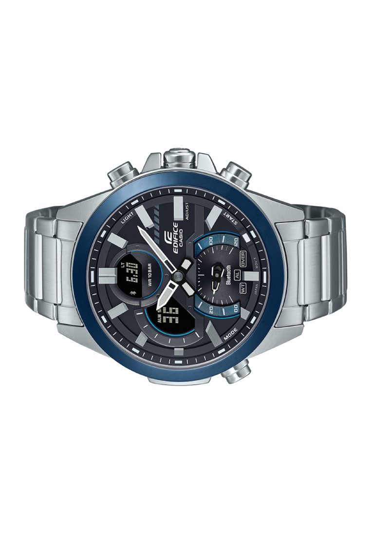 Casio ECB-30DB-1A Digital Analog Stainless Steel Strap Watch for Men-Watch Portal Philippines