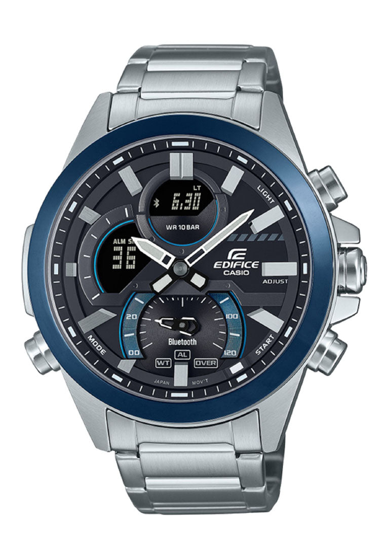 Casio ECB-30DB-1A Digital Analog Stainless Steel Strap Watch for Men-Watch Portal Philippines