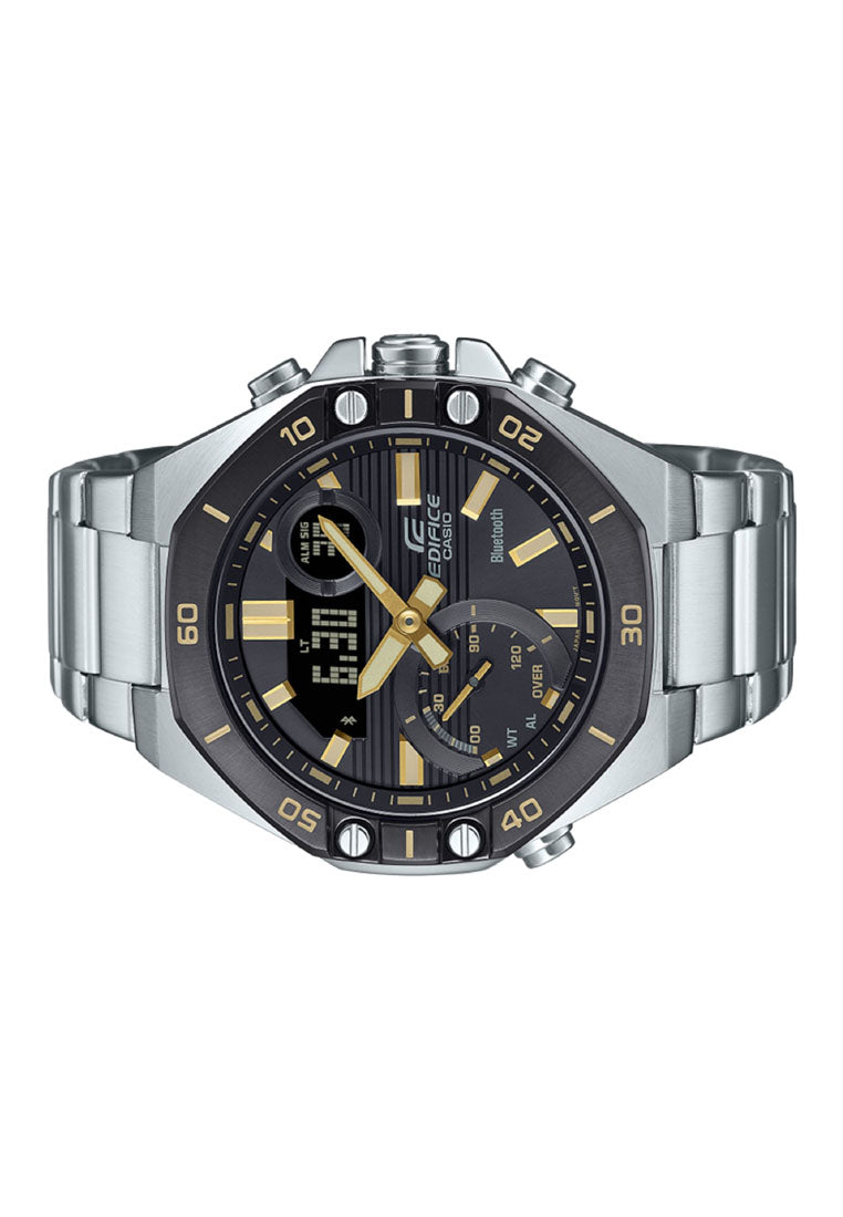 Casio Edifice ECB-10DB-1A9 Digital Analog Stainless Steel Strap Bluetooth Watch For Men-Watch Portal Philippines