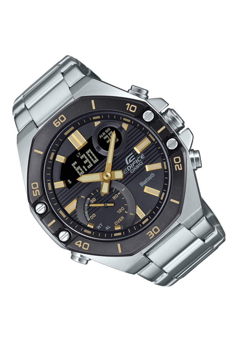 Casio Edifice ECB-10DB-1A9 Digital Analog Stainless Steel Strap Bluetooth Watch For Men-Watch Portal Philippines