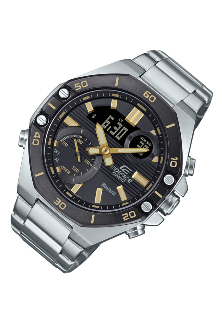 Casio Edifice ECB-10DB-1A9 Digital Analog Stainless Steel Strap Bluetooth Watch For Men-Watch Portal Philippines