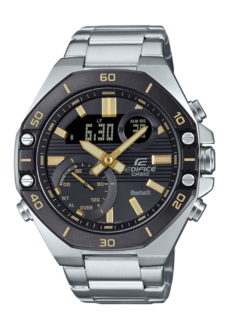 Casio Edifice ECB-10DB-1A9 Digital Analog Stainless Steel Strap Bluetooth Watch For Men-Watch Portal Philippines