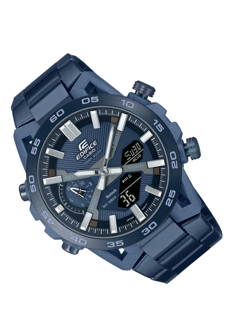 Casio Edifice ECB-2000CB-2A "Cool Blue" Digital Analog Stainless Steel Strap Bluetooth Solar Watch For Men-Watch Portal Philippines
