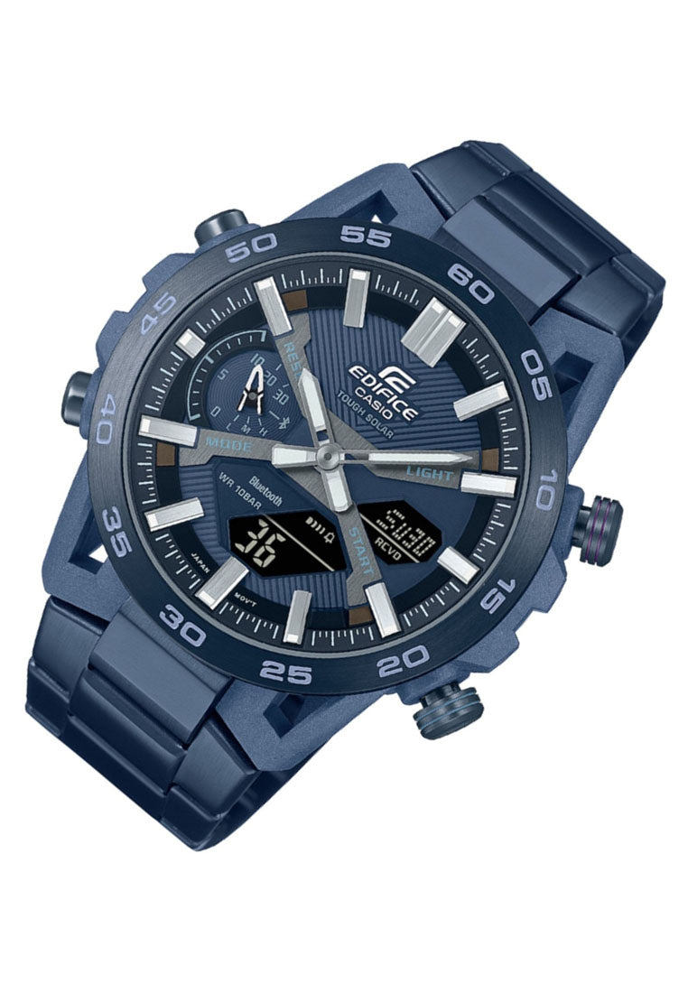 Casio Edifice ECB-2000CB-2A "Cool Blue" Digital Analog Stainless Steel Strap Bluetooth Solar Watch For Men-Watch Portal Philippines