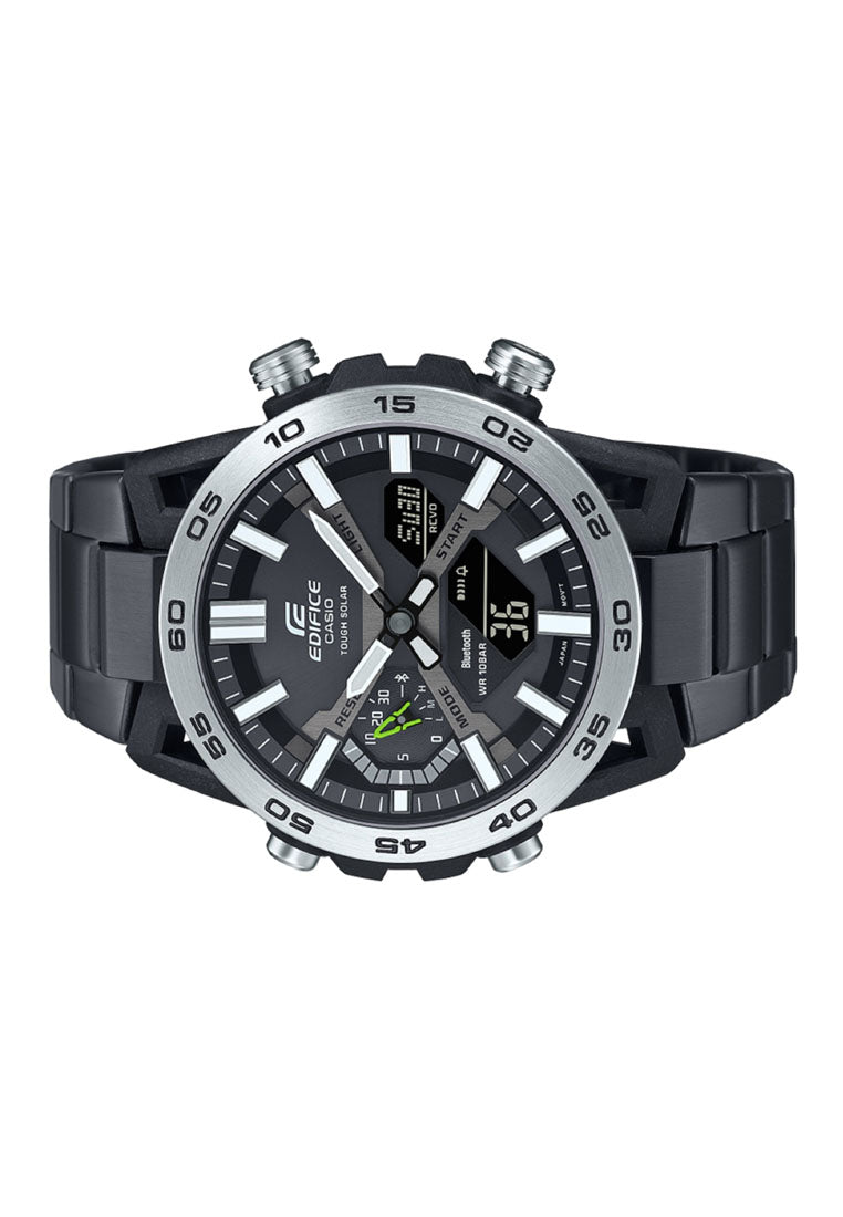 Casio Edifice ECB-2000DD-1A Digital Analog Stainless Steel Strap Solar Watch For Men-Watch Portal Philippines