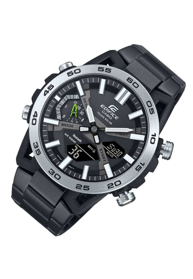 Casio Edifice ECB-2000DD-1A Digital Analog Stainless Steel Strap Solar Watch For Men-Watch Portal Philippines