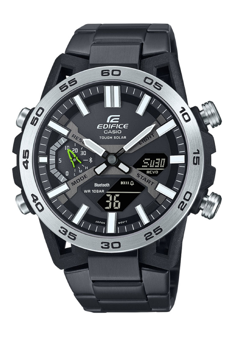 Casio Edifice ECB-2000DD-1A Digital Analog Stainless Steel Strap Solar Watch For Men-Watch Portal Philippines