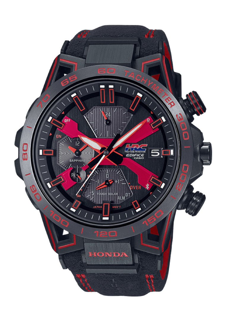Casio Edifice ECB-2000HR-1A "Honda Racing" Digital Analog Leather Strap Bluetooth Solar Watch For Men-Watch Portal Philippines