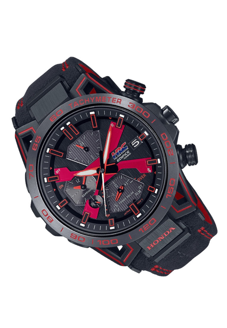 Casio Edifice ECB-2000HR-1A "Honda Racing" Digital Analog Leather Strap Bluetooth Solar Watch For Men-Watch Portal Philippines