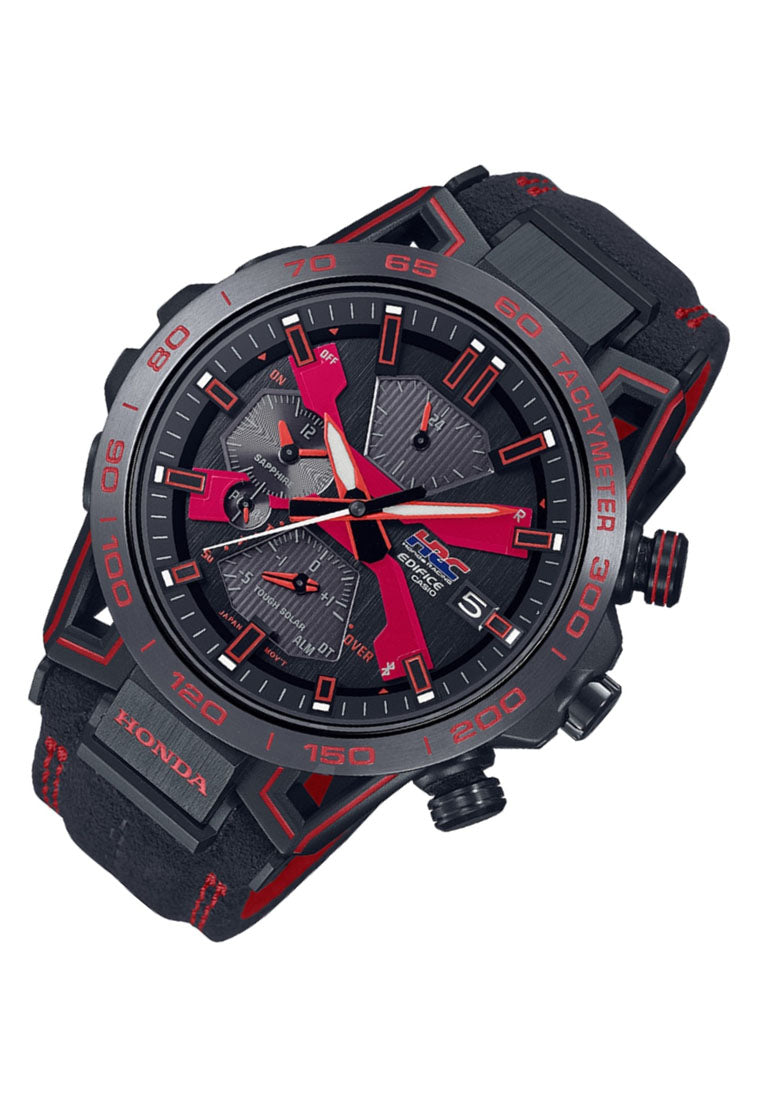 Casio Edifice ECB-2000HR-1A "Honda Racing" Digital Analog Leather Strap Bluetooth Solar Watch For Men-Watch Portal Philippines