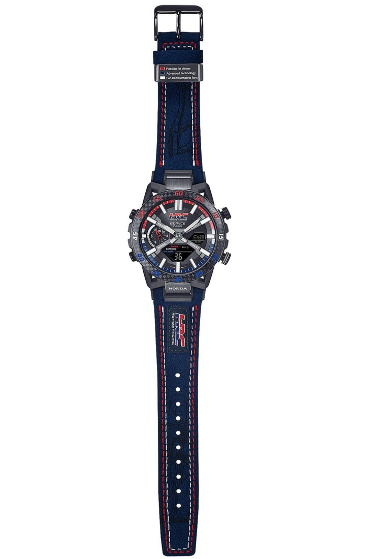 Casio Edifice ECB-2000HR-1A "Honda Racing" Digital Analog Leather Strap Bluetooth Solar Watch For Men-Watch Portal Philippines