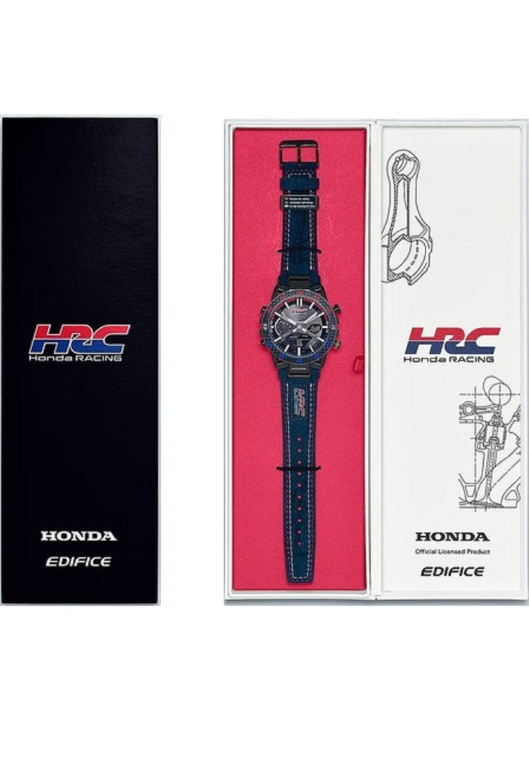 Casio Edifice ECB-2000HR-1A "Honda Racing" Digital Analog Leather Strap Bluetooth Solar Watch For Men-Watch Portal Philippines