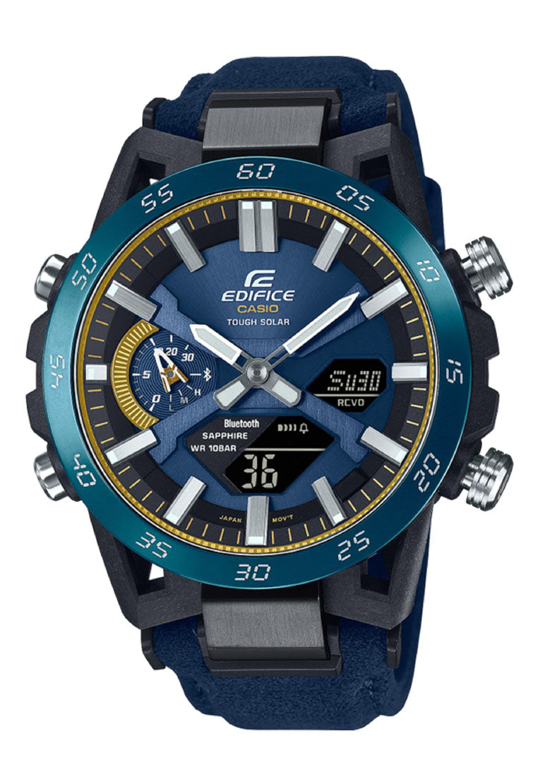 Casio Edifice ECB-2000SS-2A 50th Anniversary Alcantara Strap Digital Analog Solar Watch For Men-Watch Portal Philippines