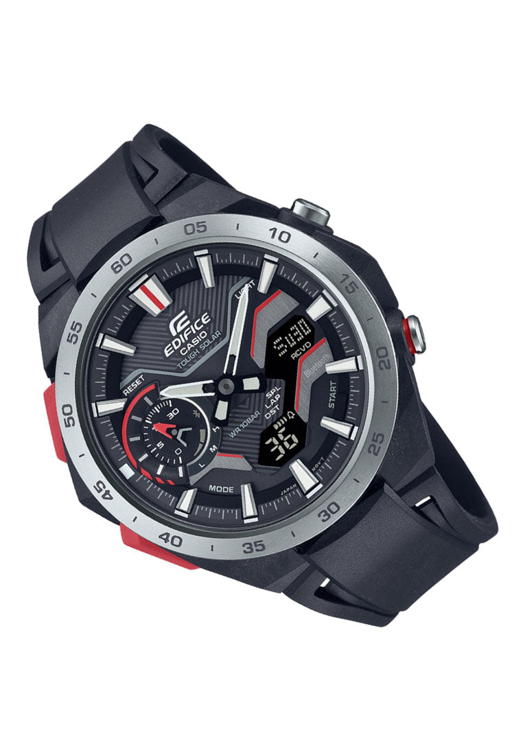 Casio Edifice ECB-2200P-1A Analog Rubber Strap Bluetooth Solar Watch For Men-Watch Portal Philippines