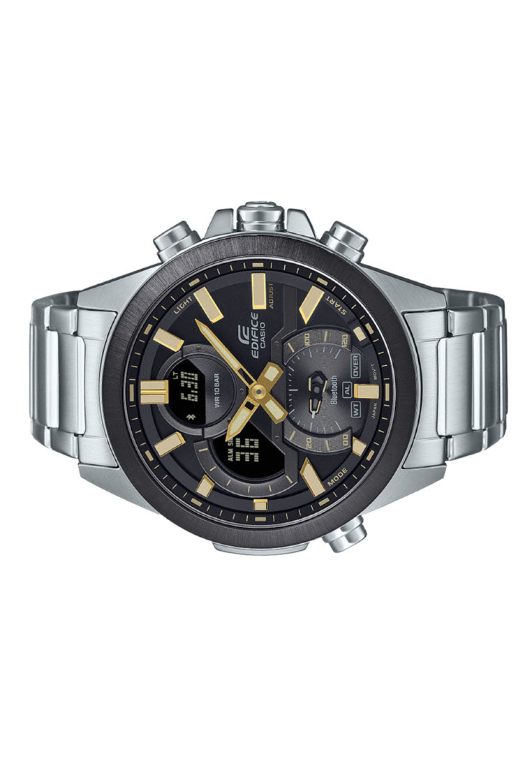 Casio Edifice ECB-30DB-1A9 Digital Analog Stainless Steel Strap Bluetooth Watch For Men-Watch Portal Philippines