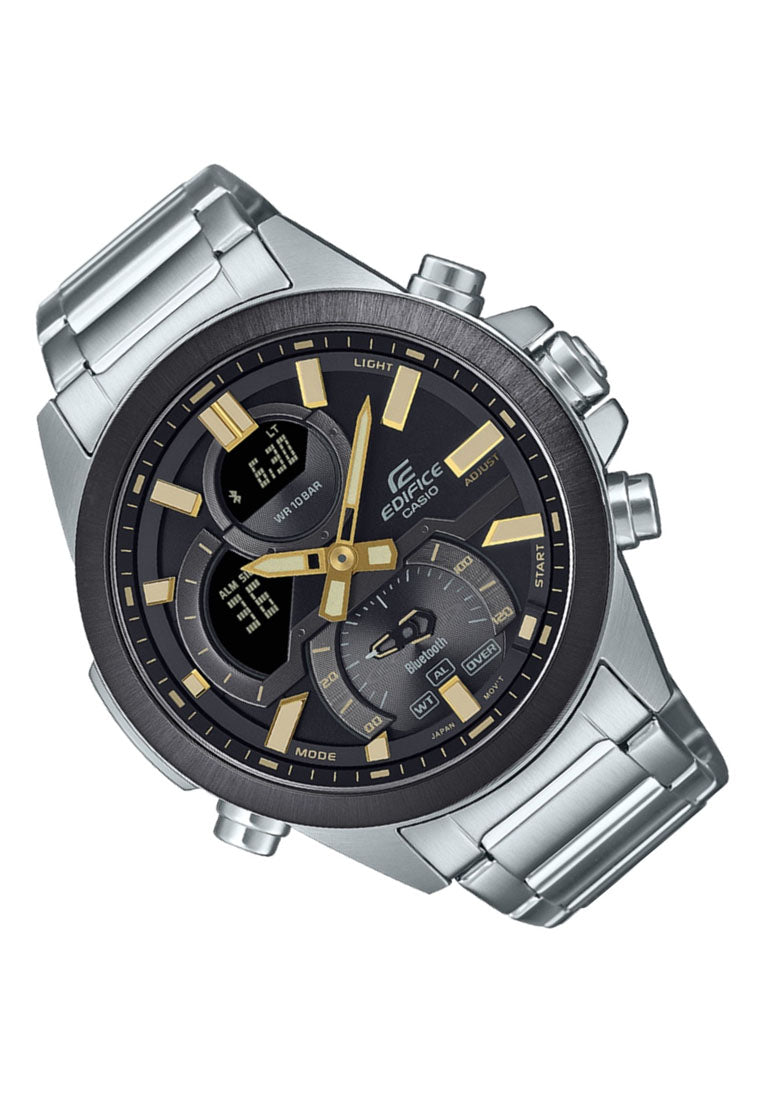 Casio Edifice ECB-30DB-1A9 Digital Analog Stainless Steel Strap Bluetooth Watch For Men-Watch Portal Philippines